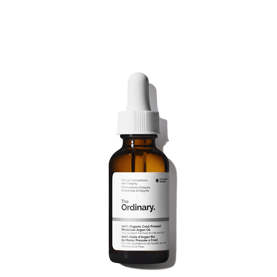 The Ordinary The Ordinary 100% Organic Cold-Pressed Moroccan Argan Oil to support healthy skin, reduce the appearance of flaking, and add sheen and strength to hair 